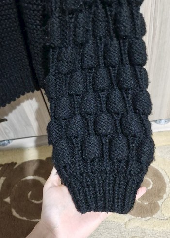 Siyah Örgü Kadın Hırka - Görsel 3