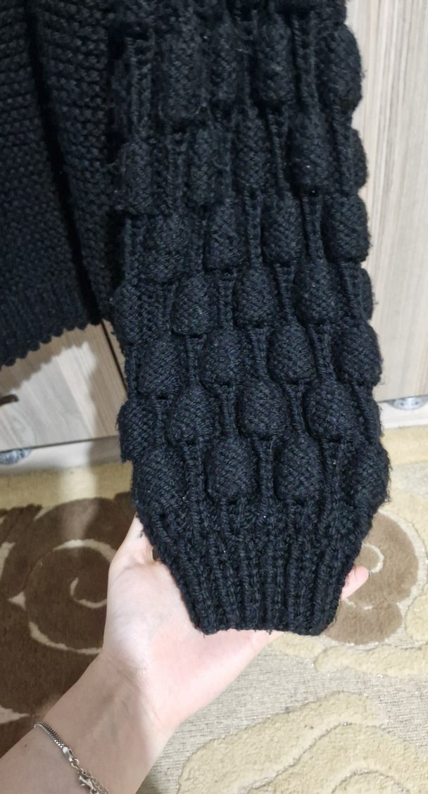 Siyah Örgü Kadın Hırka - Görsel 3