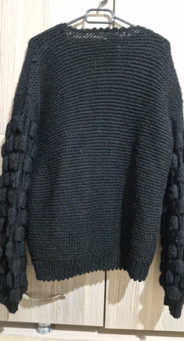 Siyah Örgü Kadın Hırka - Görsel 2