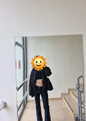 Lacivert Kadın Düşük Bel Denim Pantolon - Görsel 7