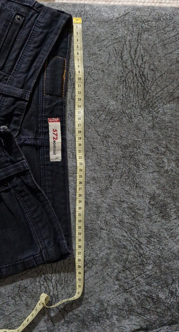 Lacivert Kadın Düşük Bel Denim Pantolon - Görsel 5