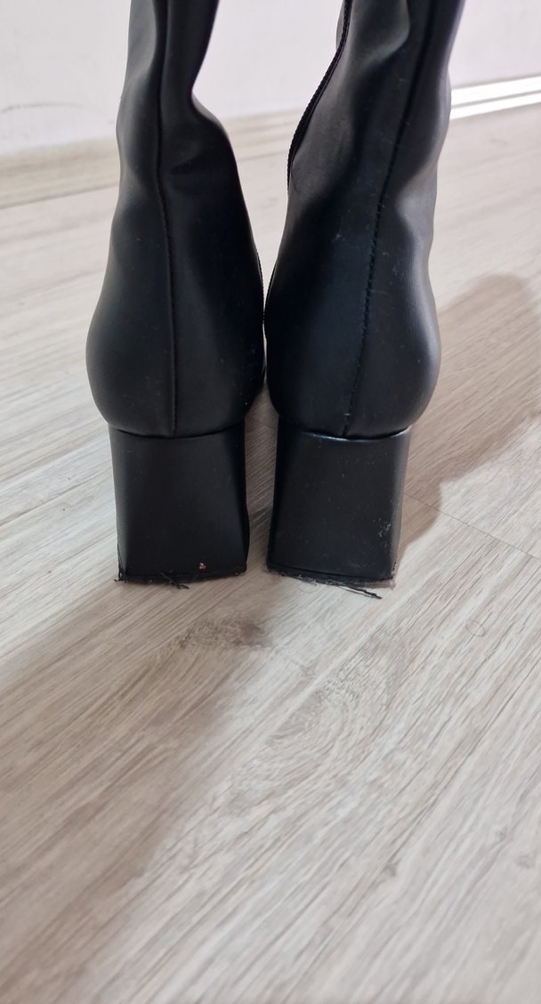 Kadın Siyah Deri Dizüstü Stiletto Çizme - Görsel 3