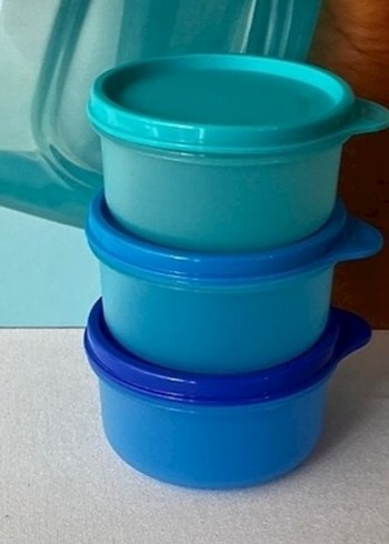 Tupperware şeker üçüzler Mavi Saklama Kapları Seti