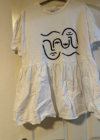 Beyaz Baskılı Kısa Kollu Tişört - Görsel 4