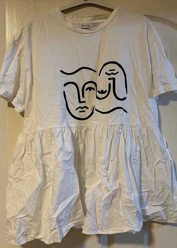 Beyaz Baskılı Kısa Kollu Tişört - Görsel 3