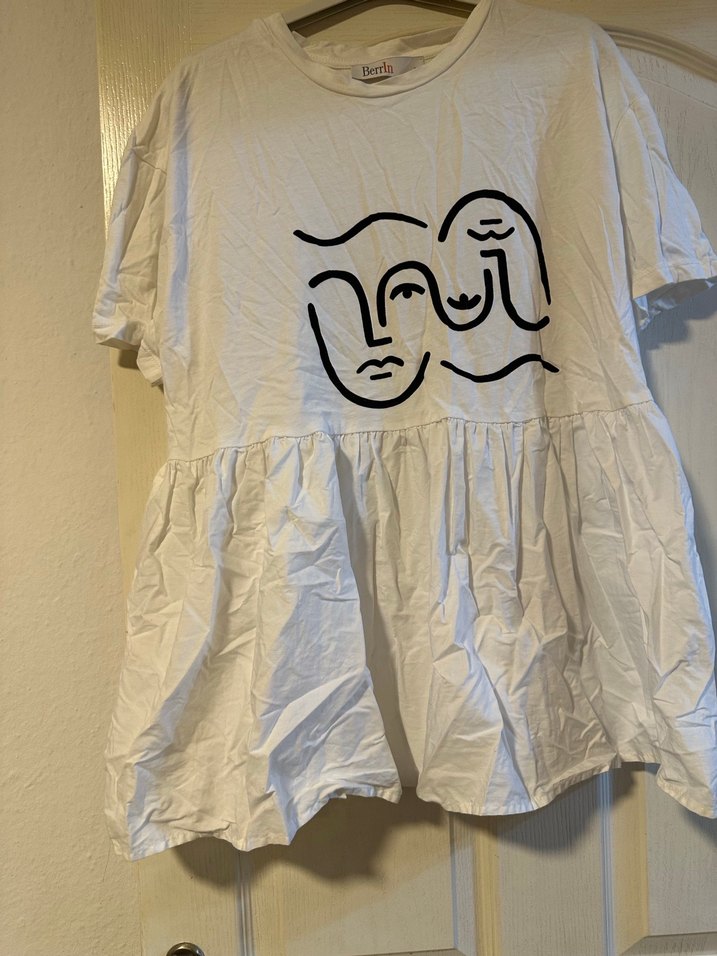 Beyaz Baskılı Kısa Kollu Tişört - Görsel 4