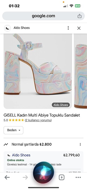 38 Beden siyah Renk Aldo marka giyilmedi hiç