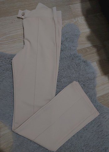 Bej likrali Pantolon yepyeni