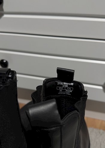 Siyah Suni Deri Bershka Bot - Görsel 4