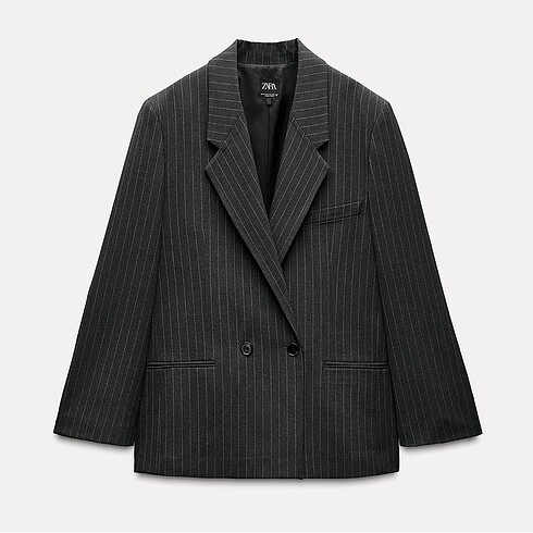 zara çizgili oversize blazer