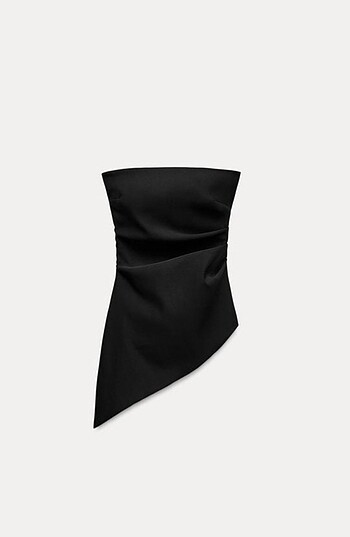 zara asimetrik top bluz crop