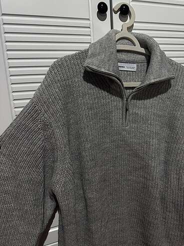 s/m Beden bershka balıkçı yaka fermuarlı kazak sweetshirt