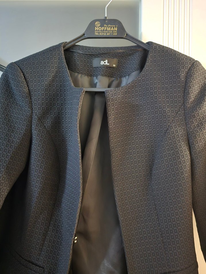 Siyah Kemerli Mini Kadın Takım Elbise - Görsel 2