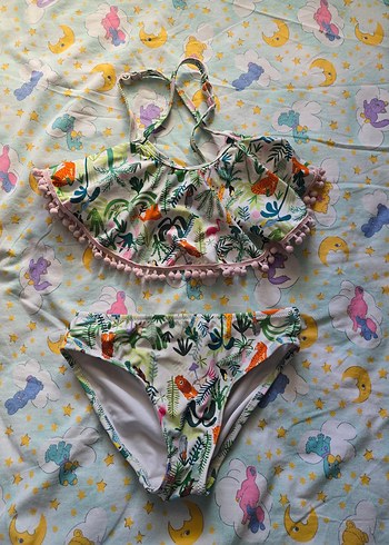 Renkli Desenli Kız Bikini Takımı