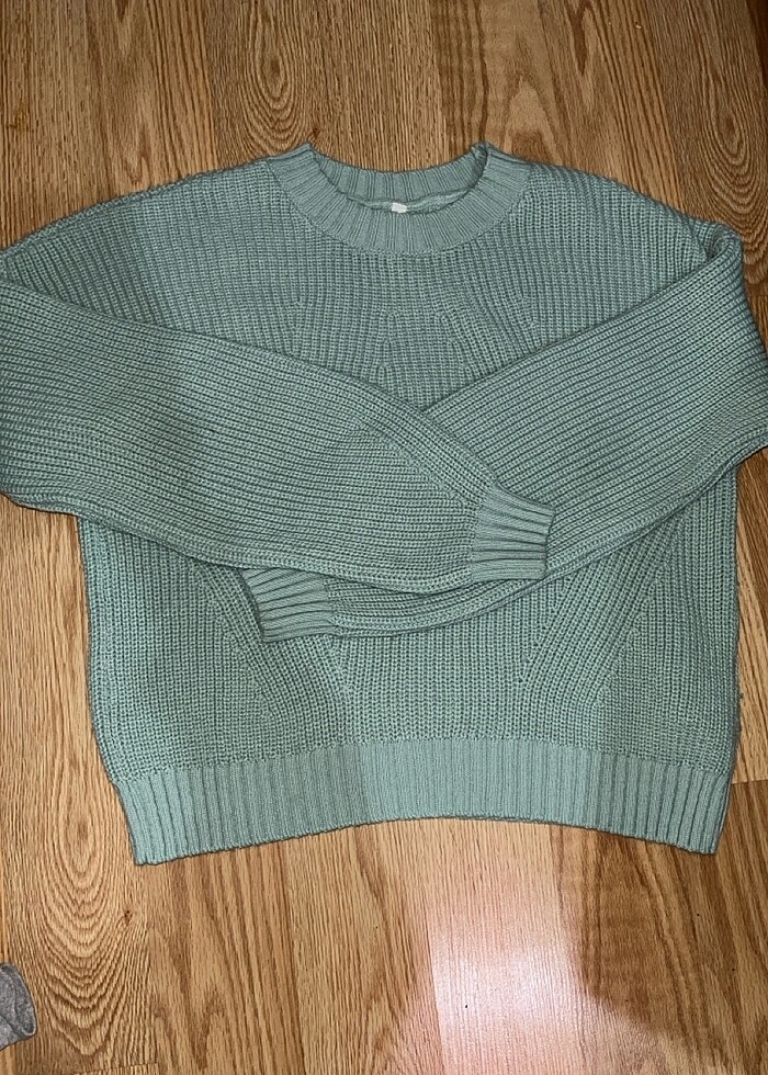 Mint yeşili örgü kazak - Görsel 2