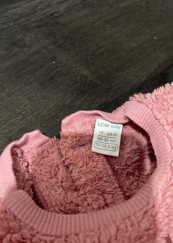 Kız Çocuk Pembe Peluş Sweatshirt - Görsel 2