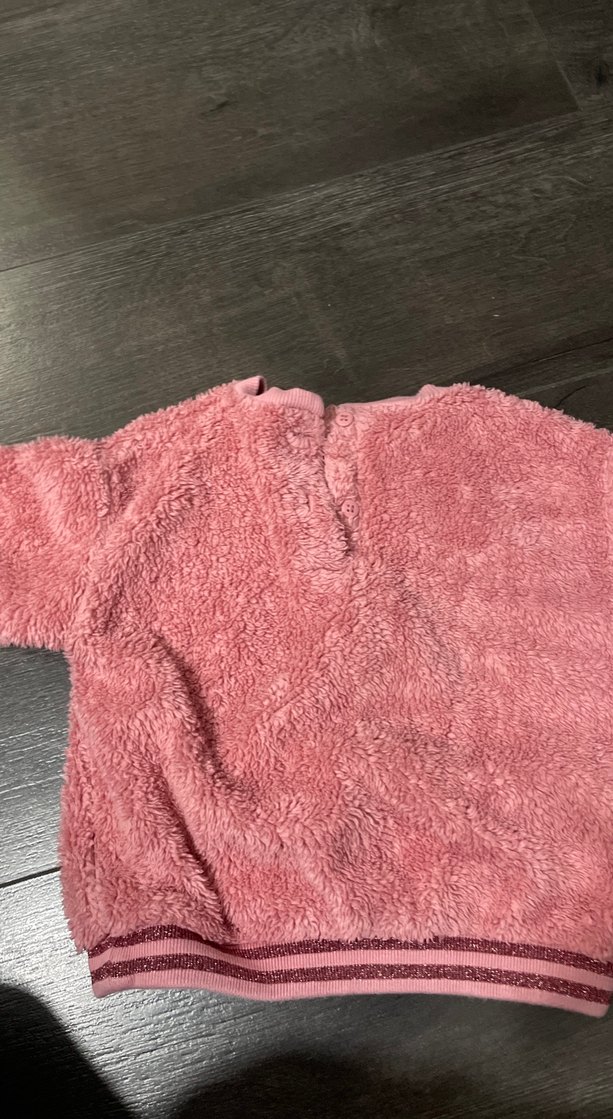 Kız Çocuk Pembe Peluş Sweatshirt - Görsel 3