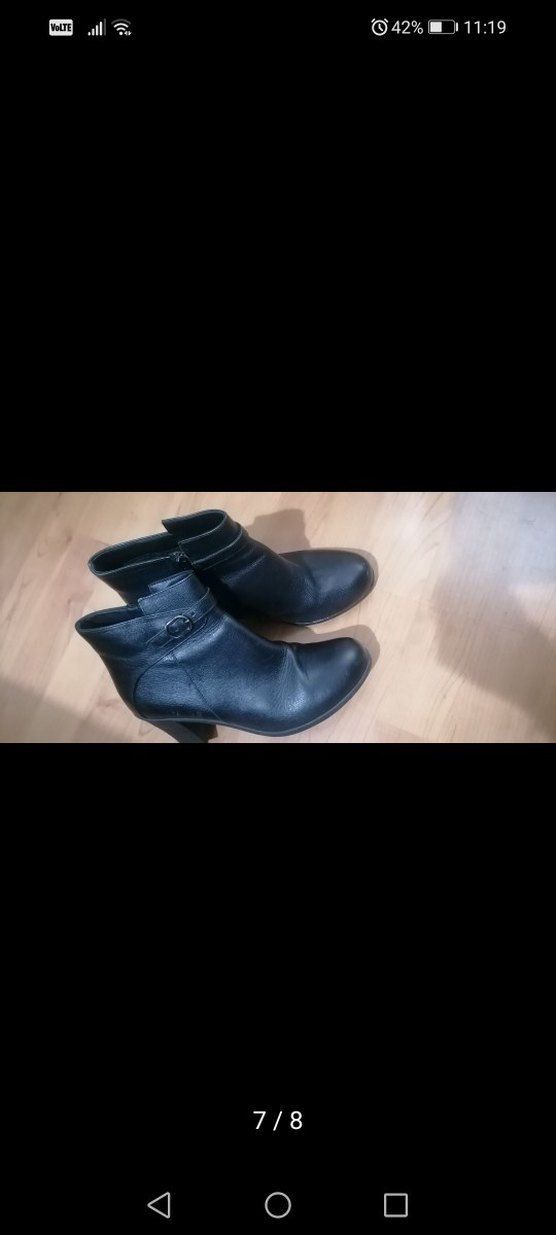 Kadın Siyah Deri Tokalı Topuklu Bot - Görsel 5