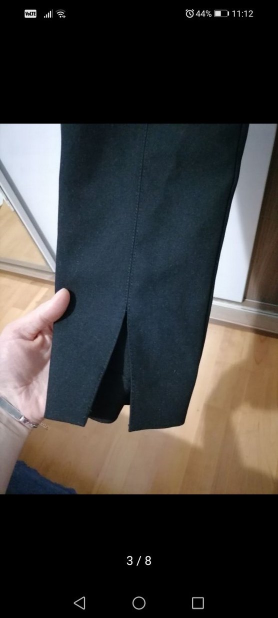 Kadın Siyah Midi Kumaş Pantolon - Görsel 3