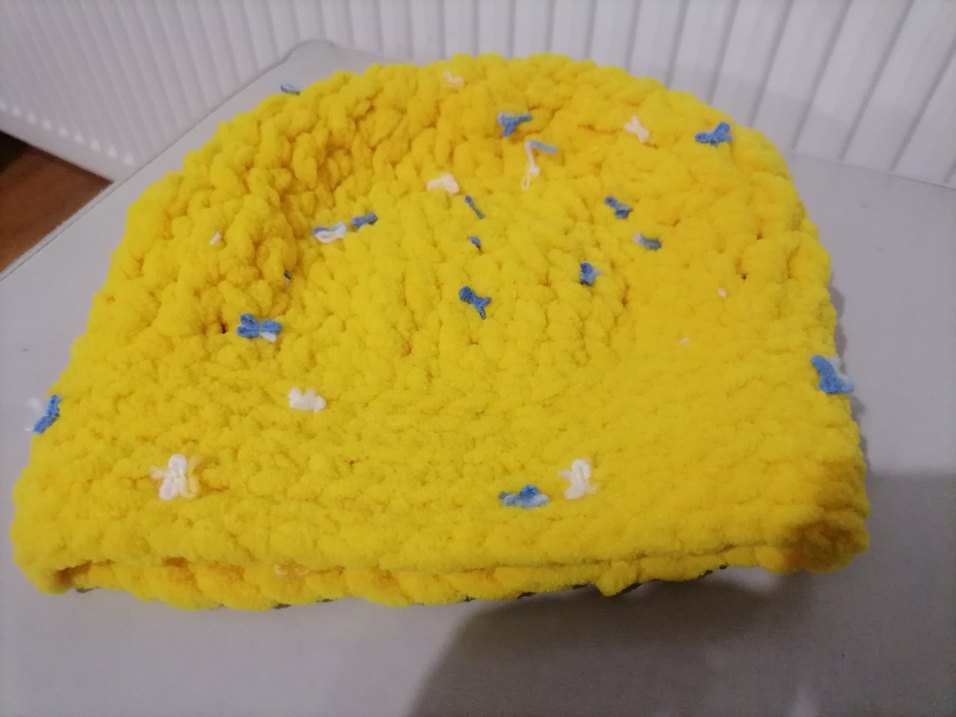 Kadife el Örgüsü Çocuk Bere ve Atkı Seti - Görsel 4