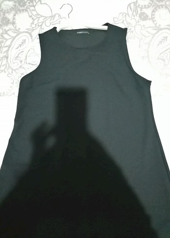 Siyah Kolsuz Midi Kadın Elbise - Görsel 5