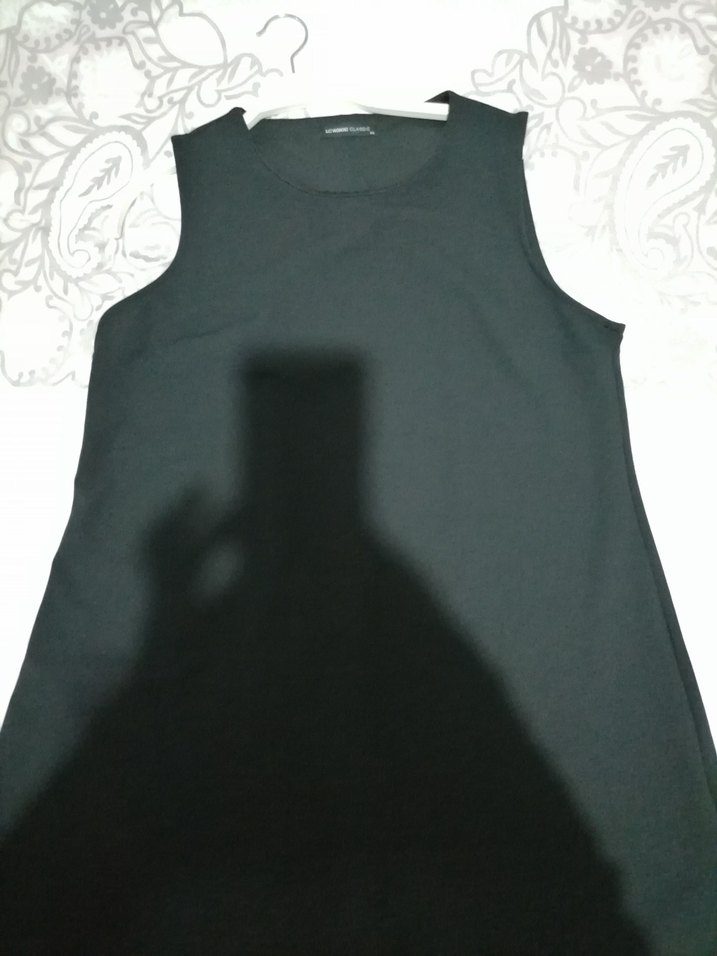 Siyah Kolsuz Midi Kadın Elbise - Görsel 5