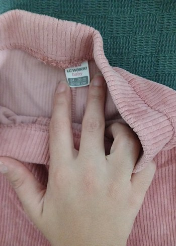 24-36 Ay Beden Pembe Kadife Kız Tayt
