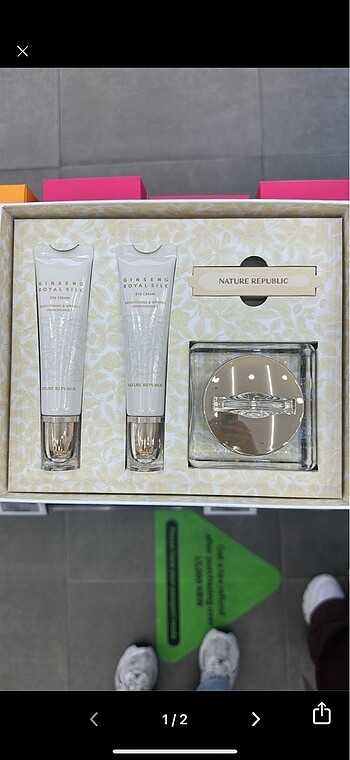 Nature republic altın tozlu krem seti