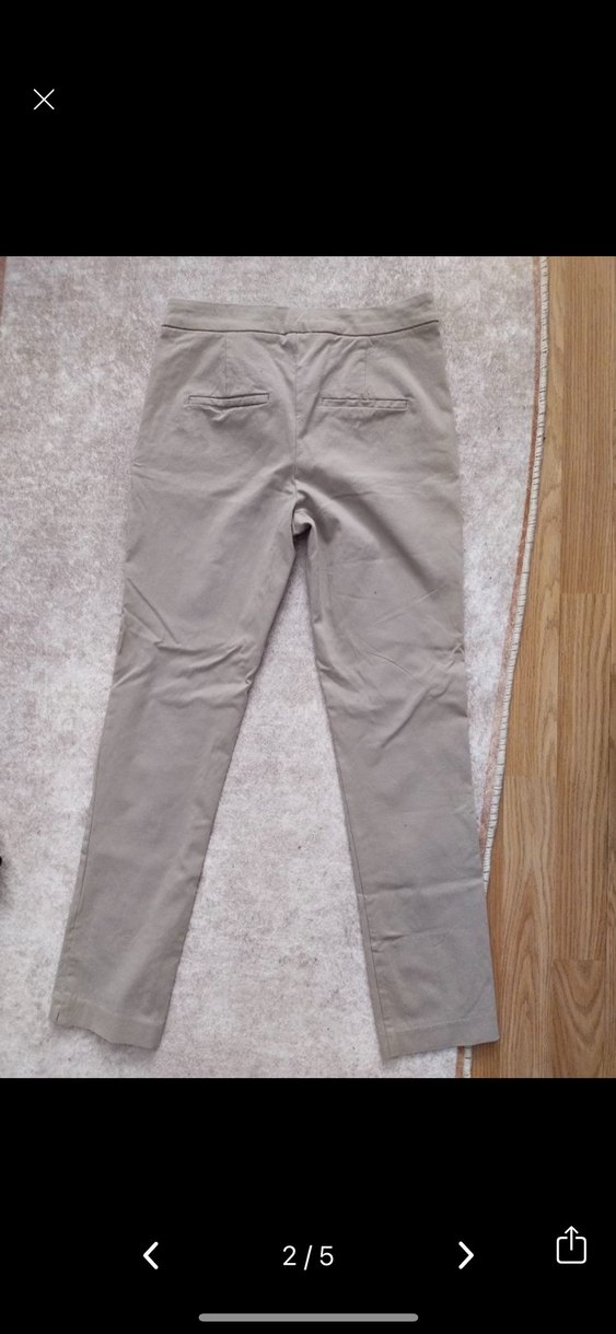 Kadın Bej Midi Kumaş Pantolon - Görsel 2