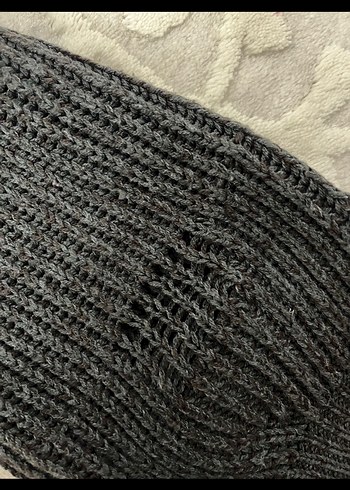 Gri Boğazlı Örgü Kadın Kazak - Görsel 3