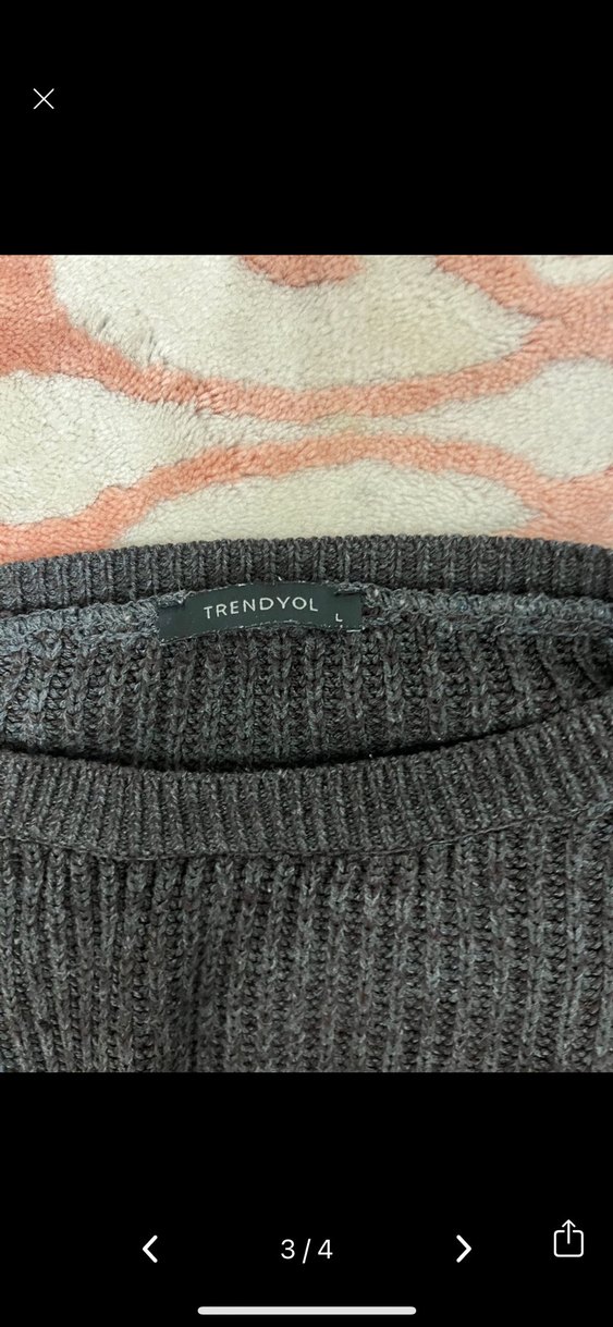 Gri Boğazlı Örgü Kadın Kazak - Görsel 2