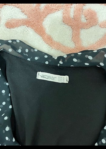 Uzun Kollu Siyah Puantiyeli Midi Elbise - Görsel 3