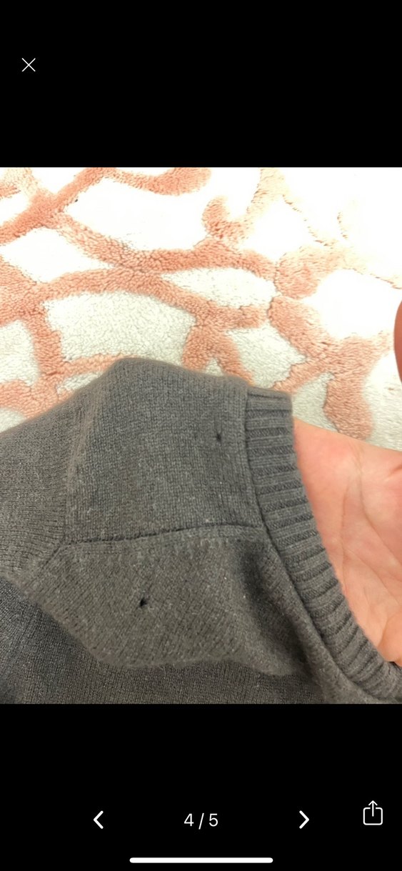 Gri V Yakalı Kadın Triko Kazak - Görsel 3