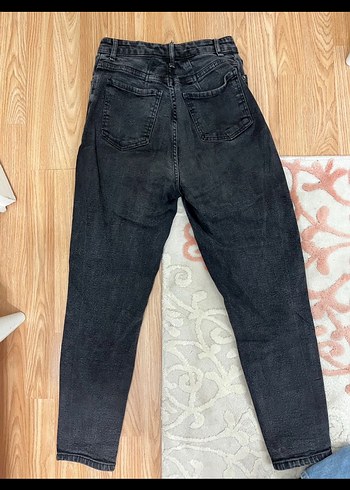 Siyah Normal Boy Kadın Denim Jean - Görsel 2