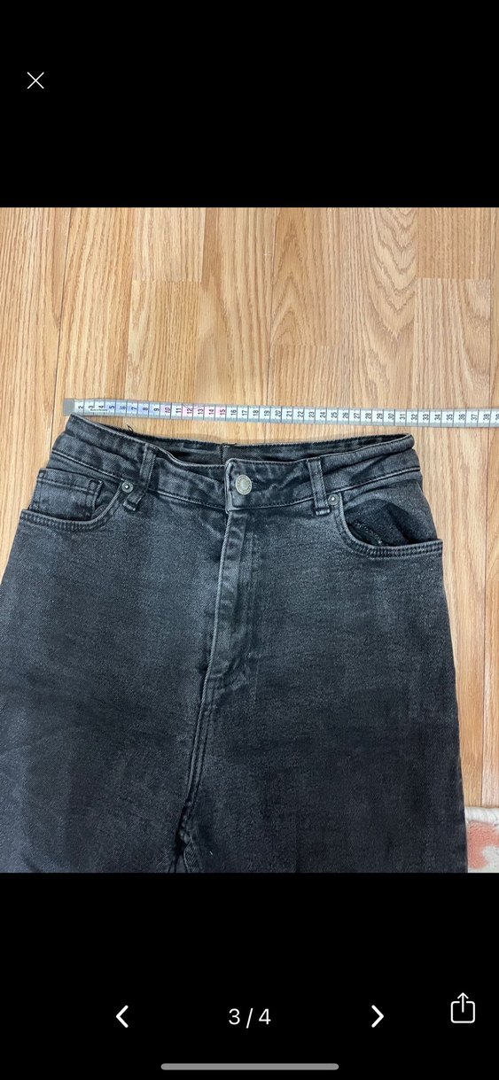 Siyah Normal Boy Kadın Denim Jean - Görsel 3