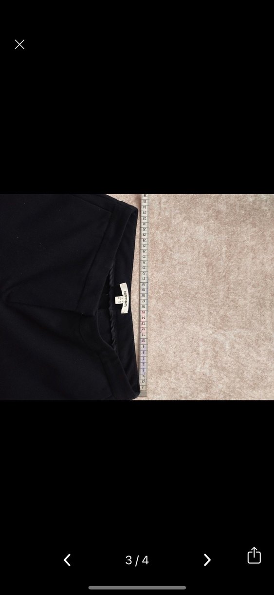 Siyah Kadın Normal Kesim Kumaş Pantolon - Görsel 3