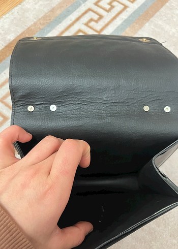 Kahverengi Deri Tokalı Kadın Çanta - Görsel 2