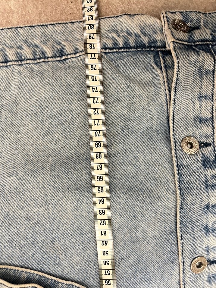 Düğmeli Kısa Kollu Mavi Denim Ceket - Görsel 4