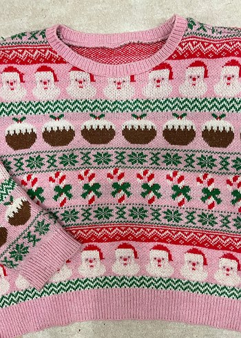 Pembe Nakışlı Bohem Kadın Kazak - Görsel 2