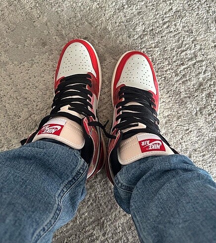 38 Beden kırmızı Renk Nike Air Jordan 1 Spiderman