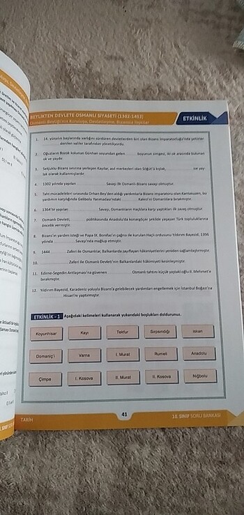  Beden bi not yayınları 10.sınıf tarih soru bankası 