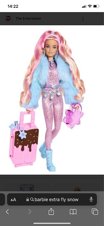 Barbie Extra Fly Seyahat Bebeği Mavi Kürk Ceket