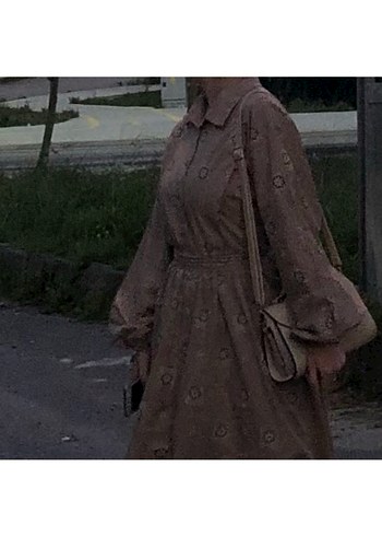 Bej Uzun Elbise - Görsel 4