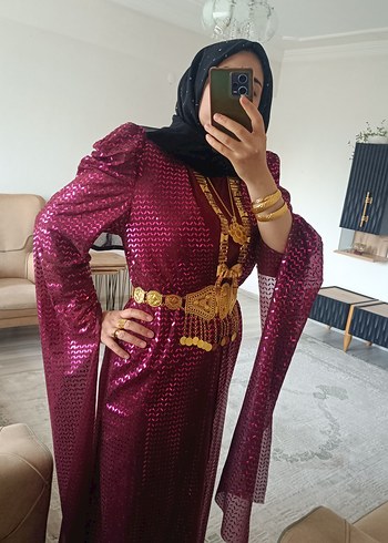 m Beden bordo Renk Yöresel elbise fistan kınalık