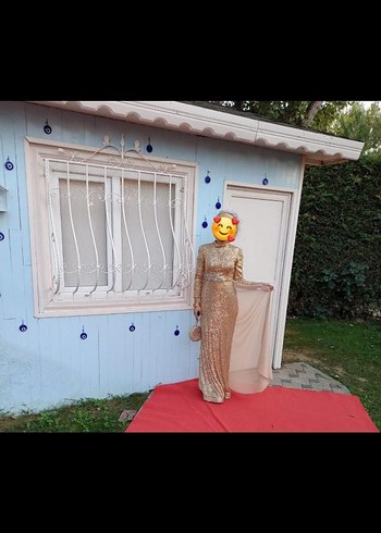 Drapeli, Uzun, Altın Renkli Bohem Abiye