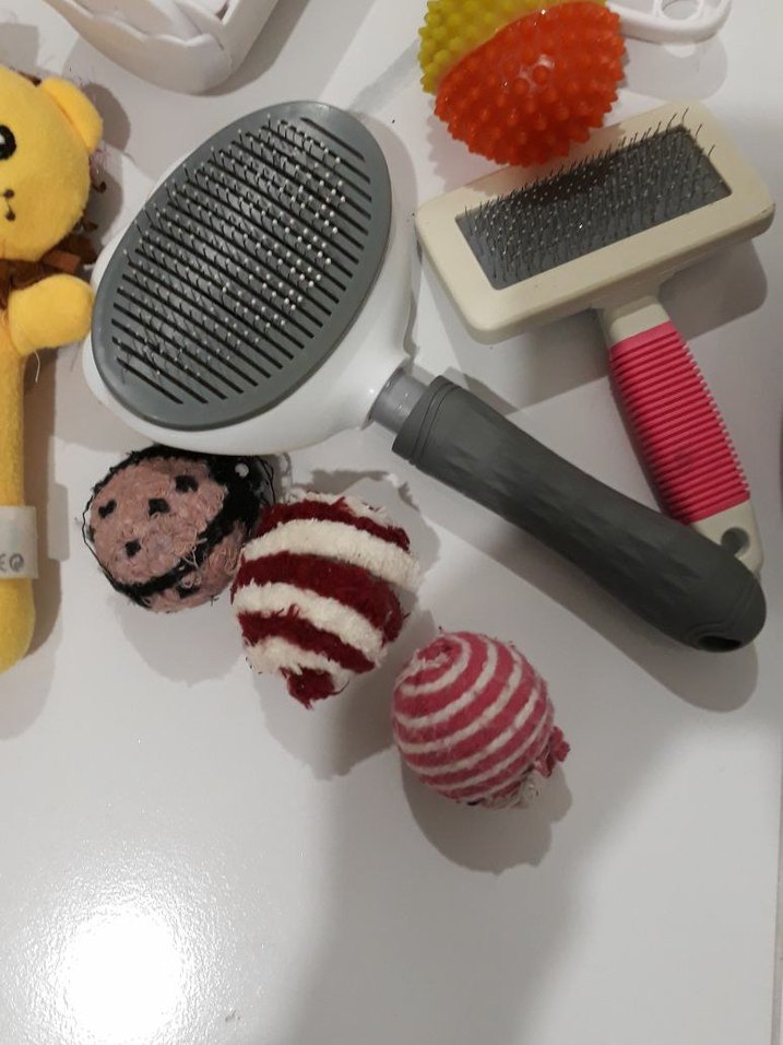 Gri Kedi Tüy Toplama Fırçası ve Oyuncak Seti - Görsel 2