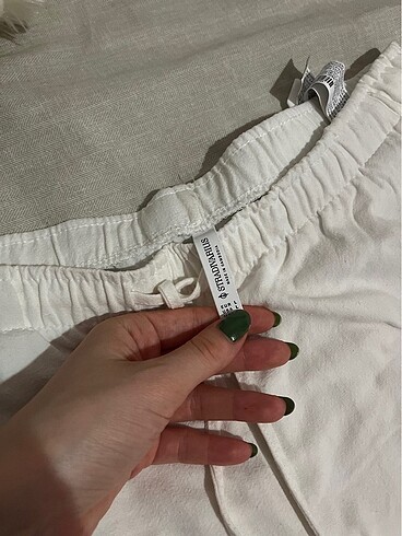 Stradivarius stradivarus keten beyaz pantolon