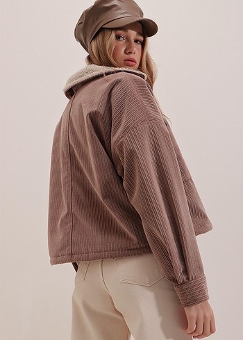 Kürk Detaylı Kadın Süet Ceket - Görsel 2