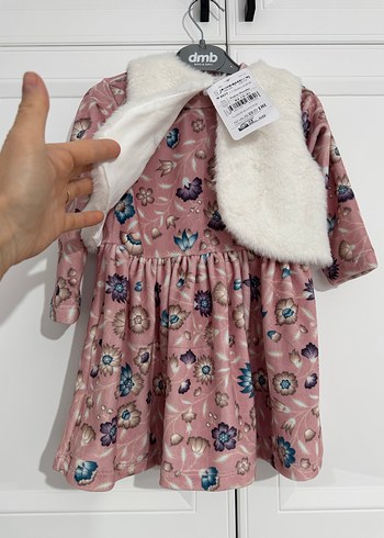 Kız Bebek Elbise Yelek Takım - Görsel 2