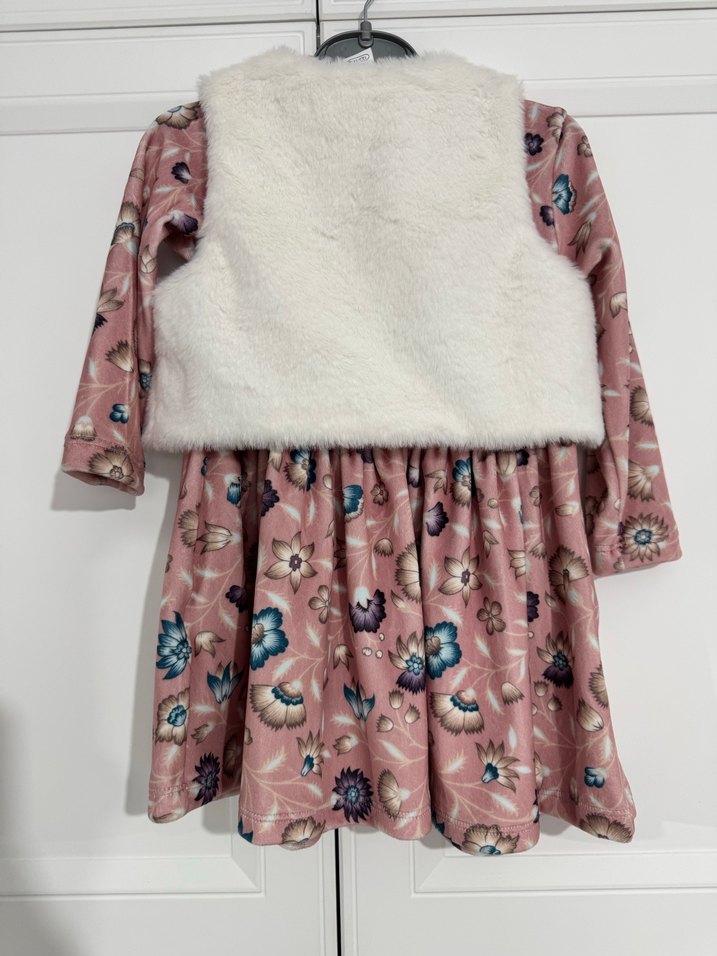 Kız Bebek Elbise Yelek Takım - Görsel 4